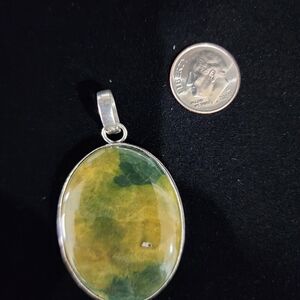 Elegant Silver and Green Pendant